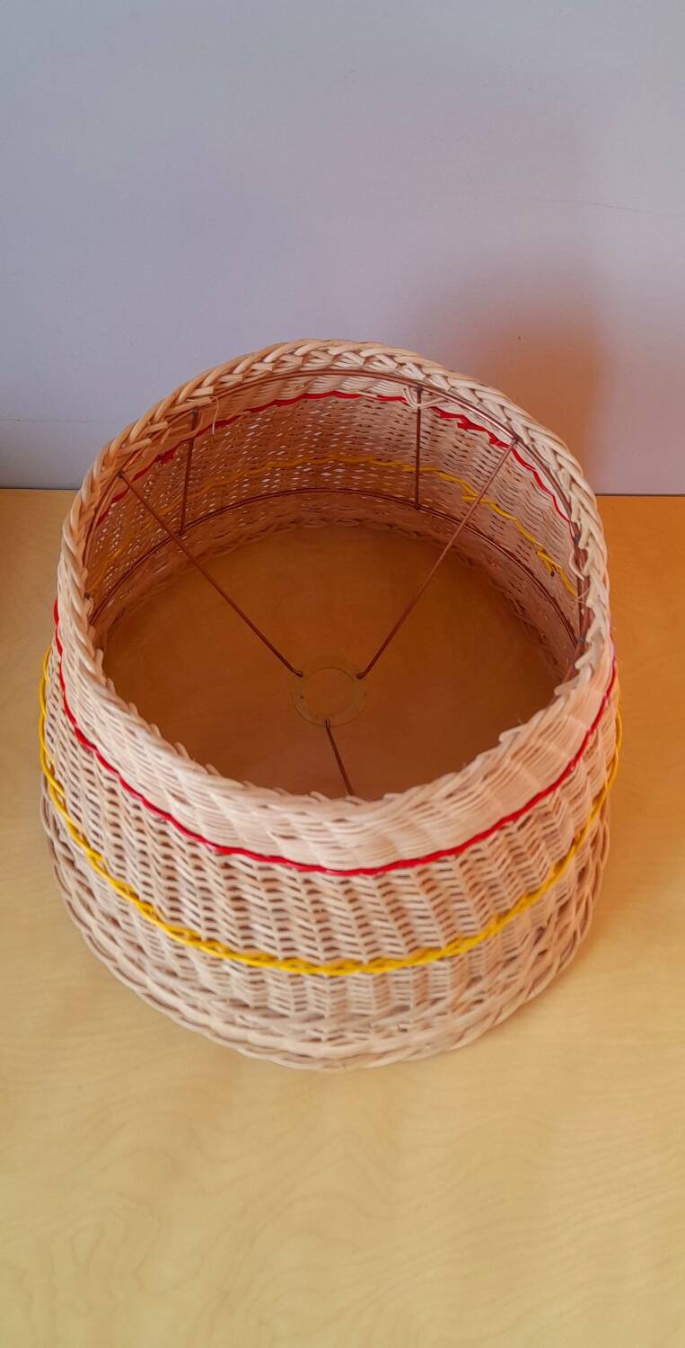 60s rattan lampshade