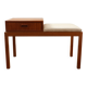 Entrance bench, Scandinavian modular telephone bench, teak, 1960