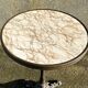 Round bistro table, cast iron base, vintage, 1940s