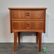 Danish beside tables in teck 2 drawers, scandinavian 1960
