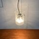 Glass and metal pendant lamp from the German space age by Glashütte Limburg, 1960s.