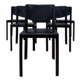 Lot de 6 chaises Matteo Grassi en cuir noir – Design italien
