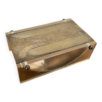Antique Cigarette Holder Design Transparent Plexi & Silver Metal Vintage #C1