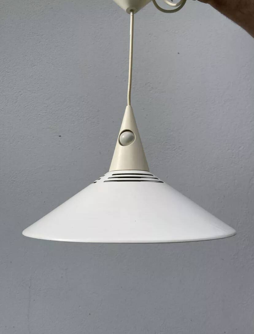 Pendant light 1980 white metal