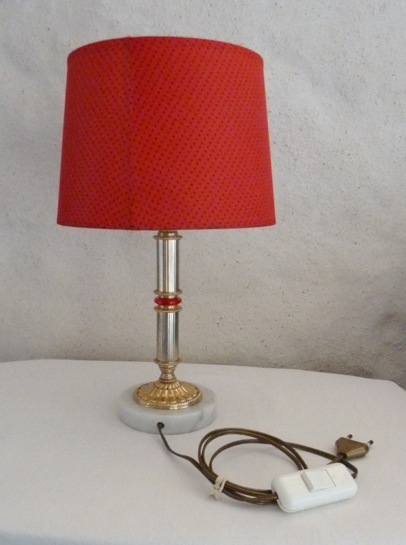 Marble and metal lamp