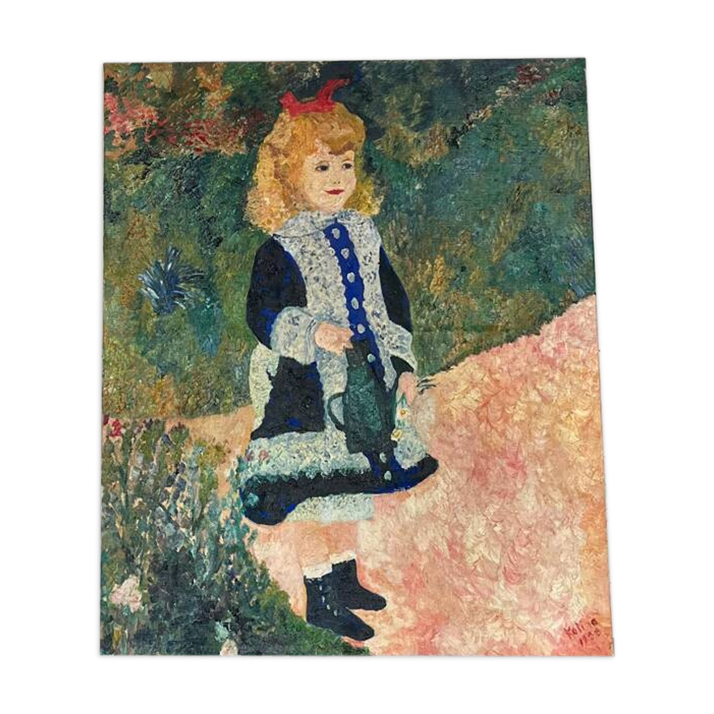 Oil on canvas The Girl with the Watering Can