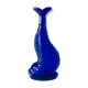 Vase poisson en verre bleu