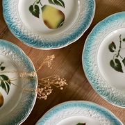 Set of 6 Clairefontaine Graves pear slip plates