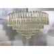 Contemporary clear triedro murano glass chandelier