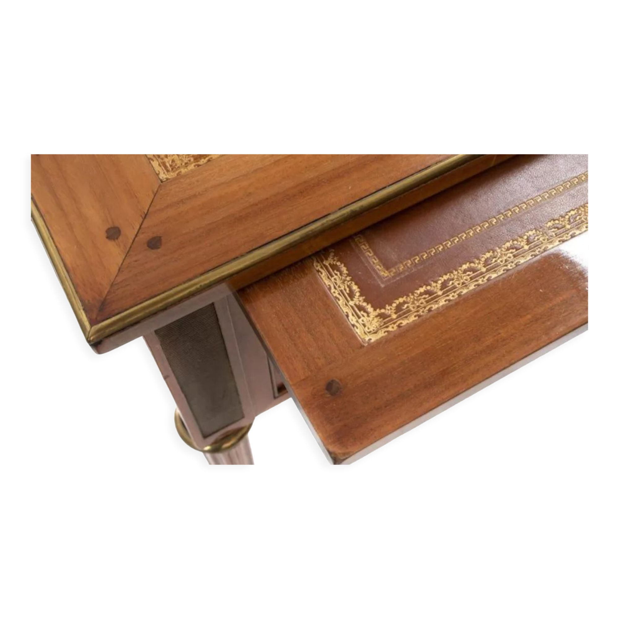 Flat desk in Louis XVI style veneer wood, circa 1900.