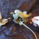 Pair of bedside lamps in chiselled bronze - bird shape -