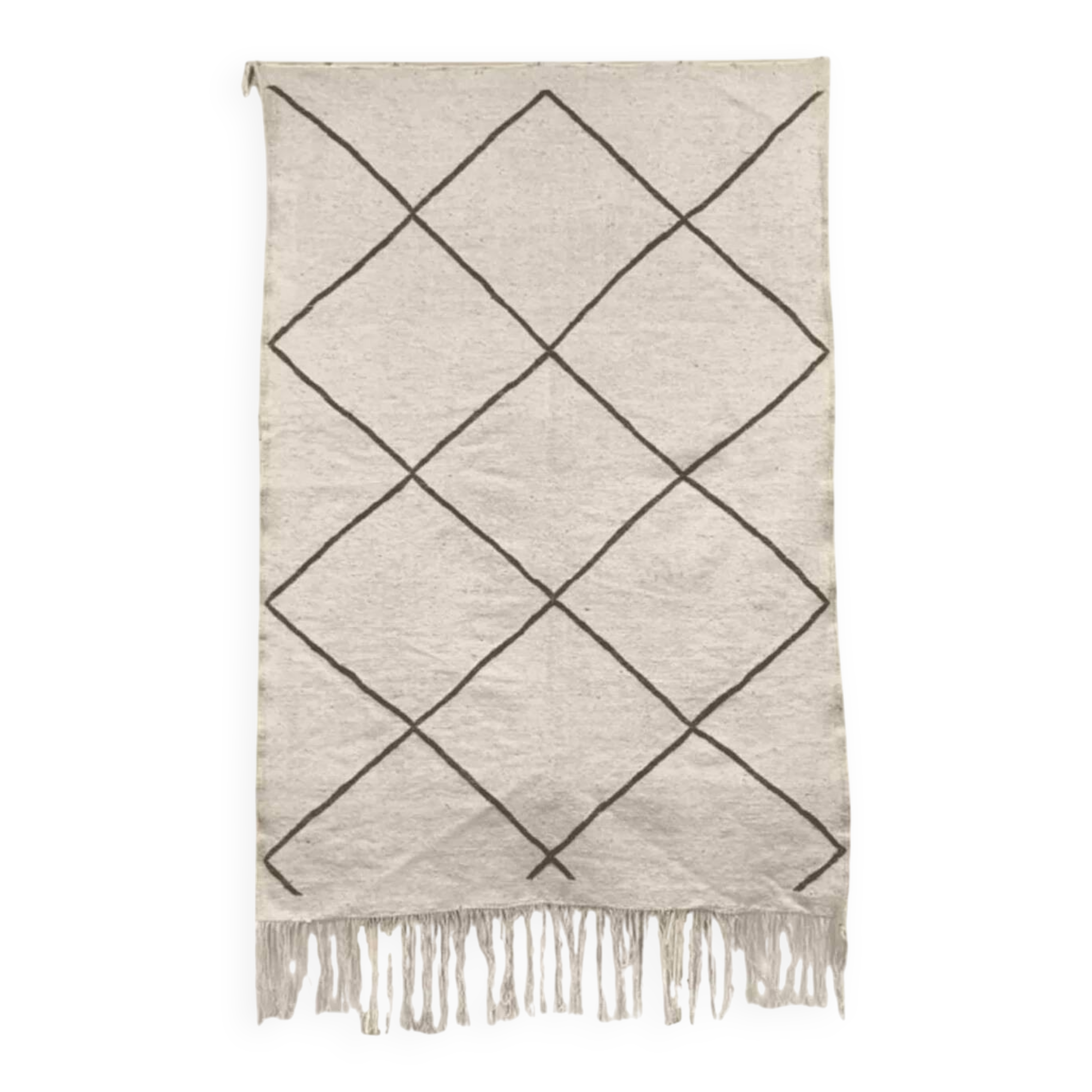 Authentic Beni Ouarain Berber Kilim rug • Natural wool
