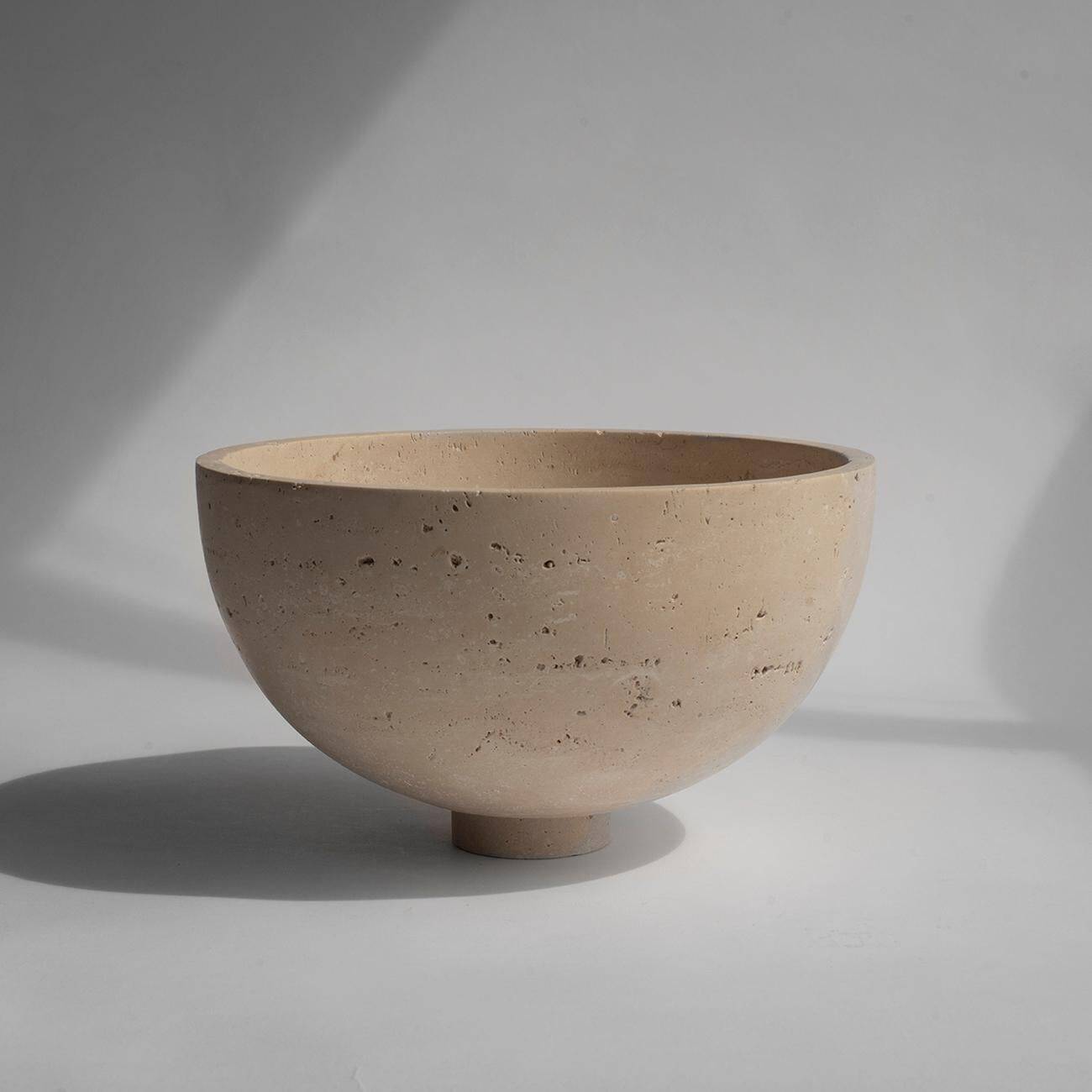 Travertine fruit bowl, centrepiece.