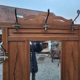 Old oak cloakroom or coat rack