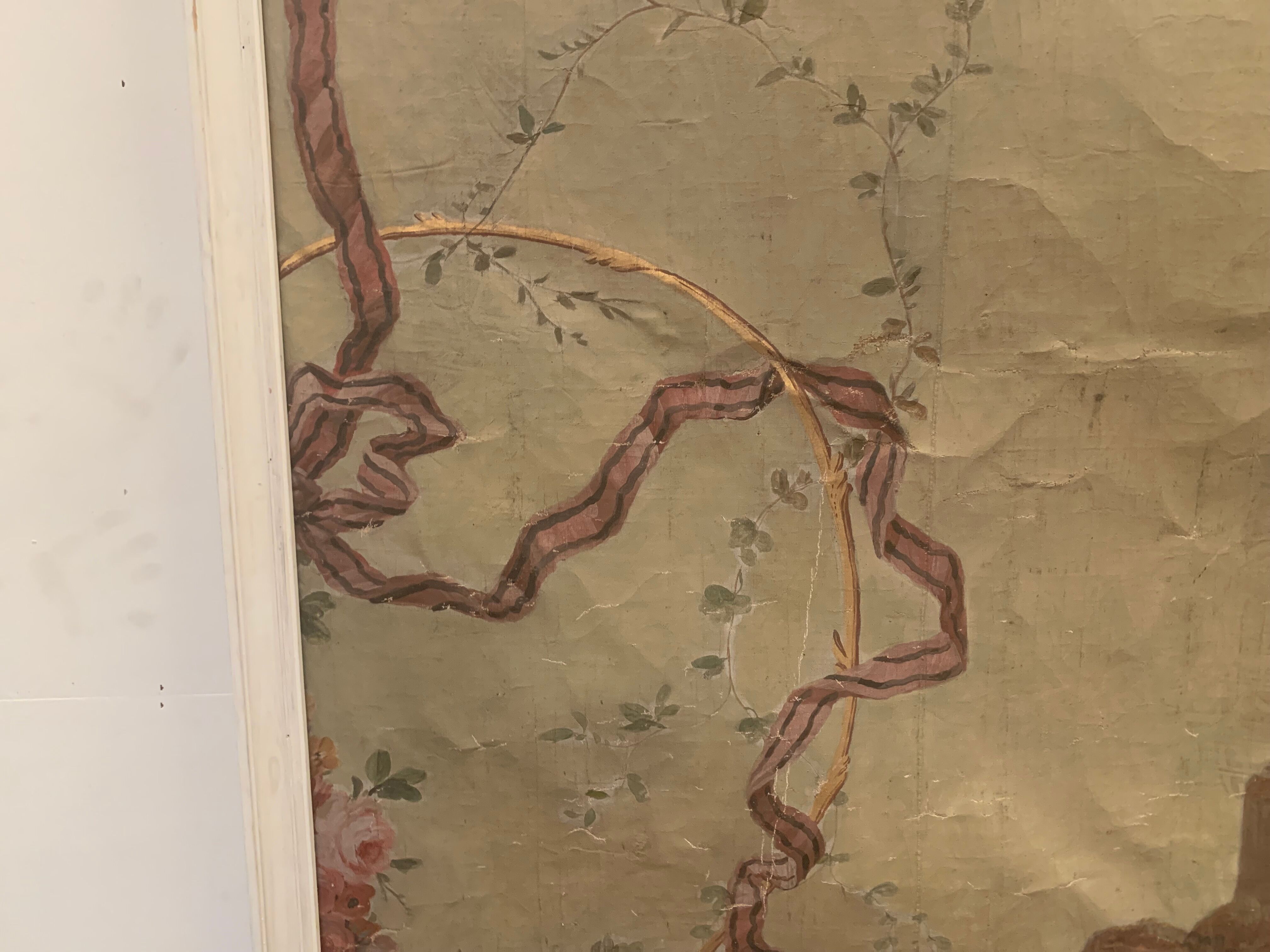 Painting on canvas has decoration of a scene in the Antique Decorative panel nineteenth century