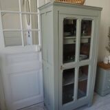 Vintage Parisian wardrobe, glass sublimated in verdigris