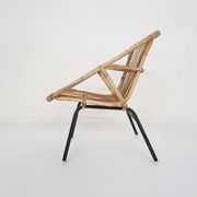 Rohe Noordwolde rattan and metal lounge chair, The Netherlands 1950's