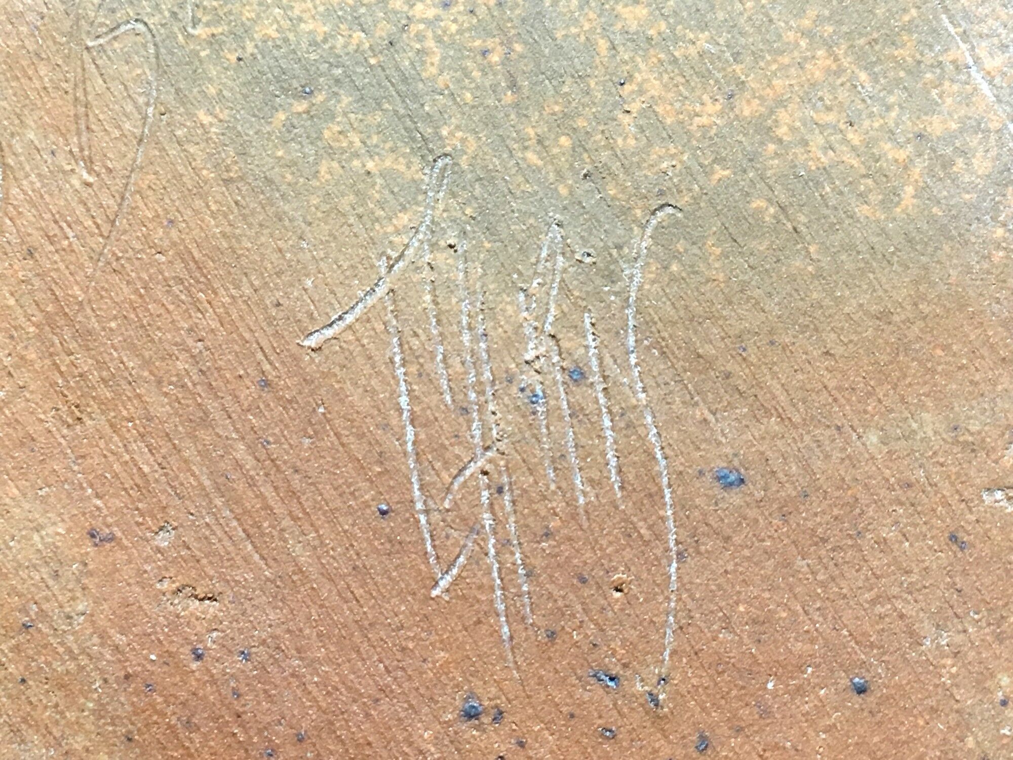 Signed vintage sandstone lamp