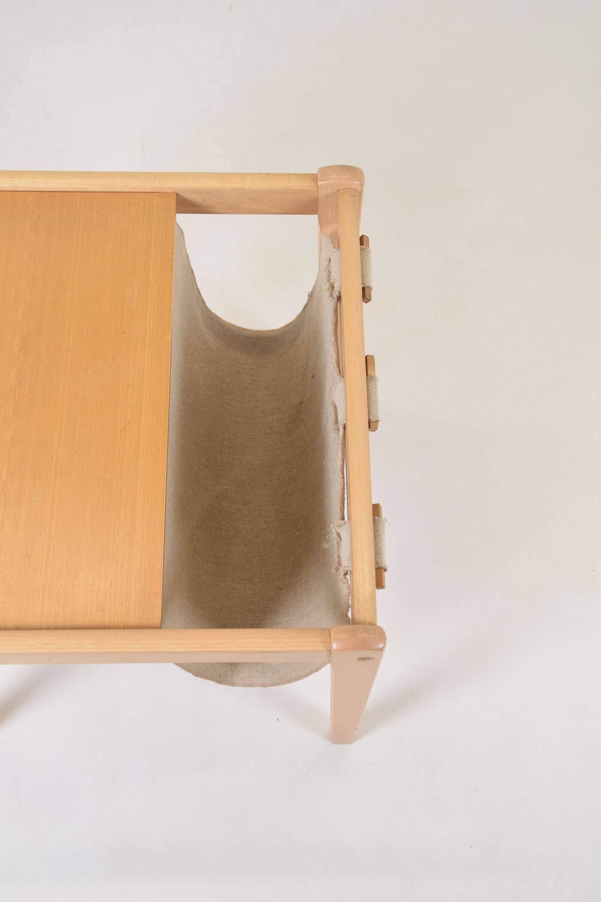 Danish side table with magazine holder by S.P. Jensen for BRDR Furbo