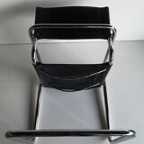 Leather and tube desk chair, Bahaus 1970