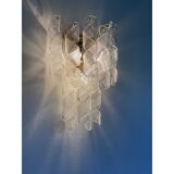 Paire d’appliques murales en verre de murano transparentes « ricci »
