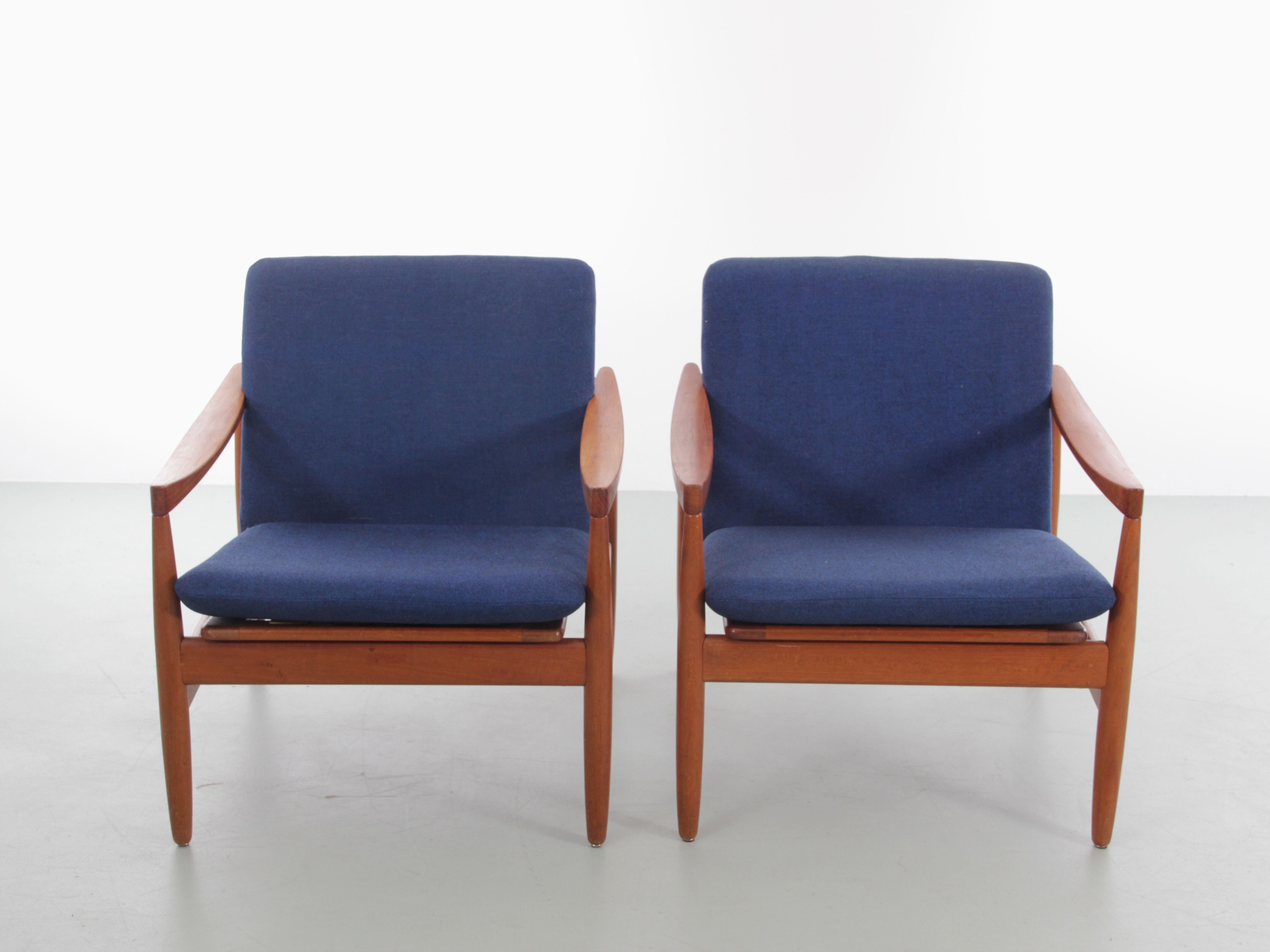 Paire de fauteuils scandinave en teck