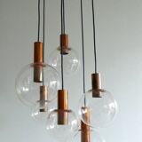 Large Copper & Glass Pendant Lamp from Raak, 1960s