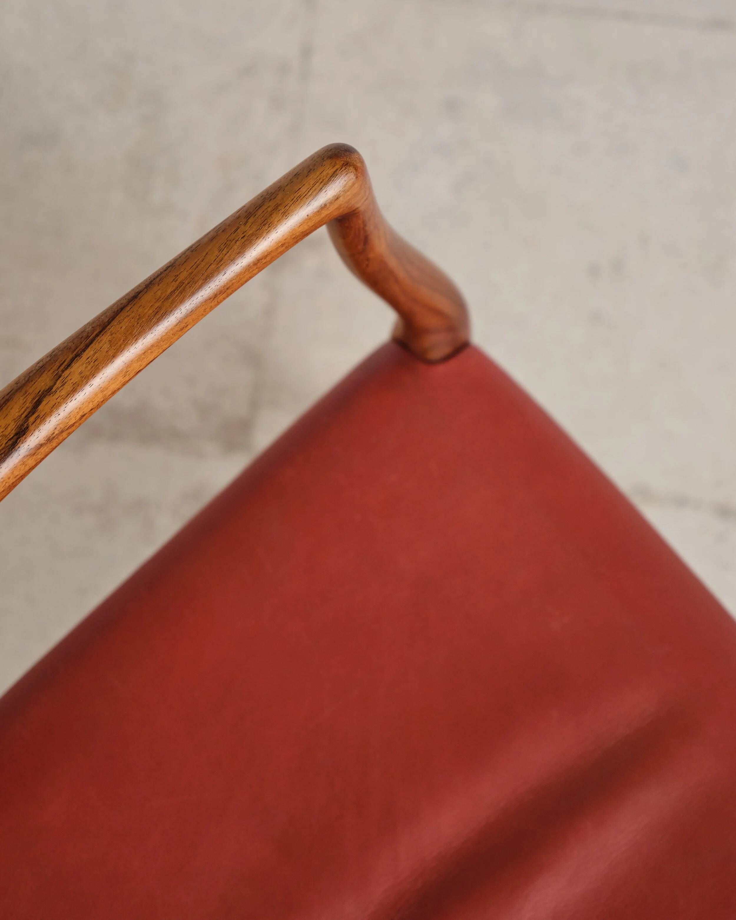 Armchair model 65 in oak and leather by Niels O. Møller, Denmark, 1960s.
