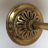 Pair of gilded bronze and plexiglass wall lights