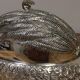 Duck-shaped terrine in silver metal