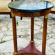 Empire side table in mahogany and mahogany veneer.