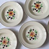 Set of 5 hollow plates Boch La Louvière, vintage