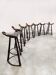 Vintage rare brutalist set of 7 Spanish barstools