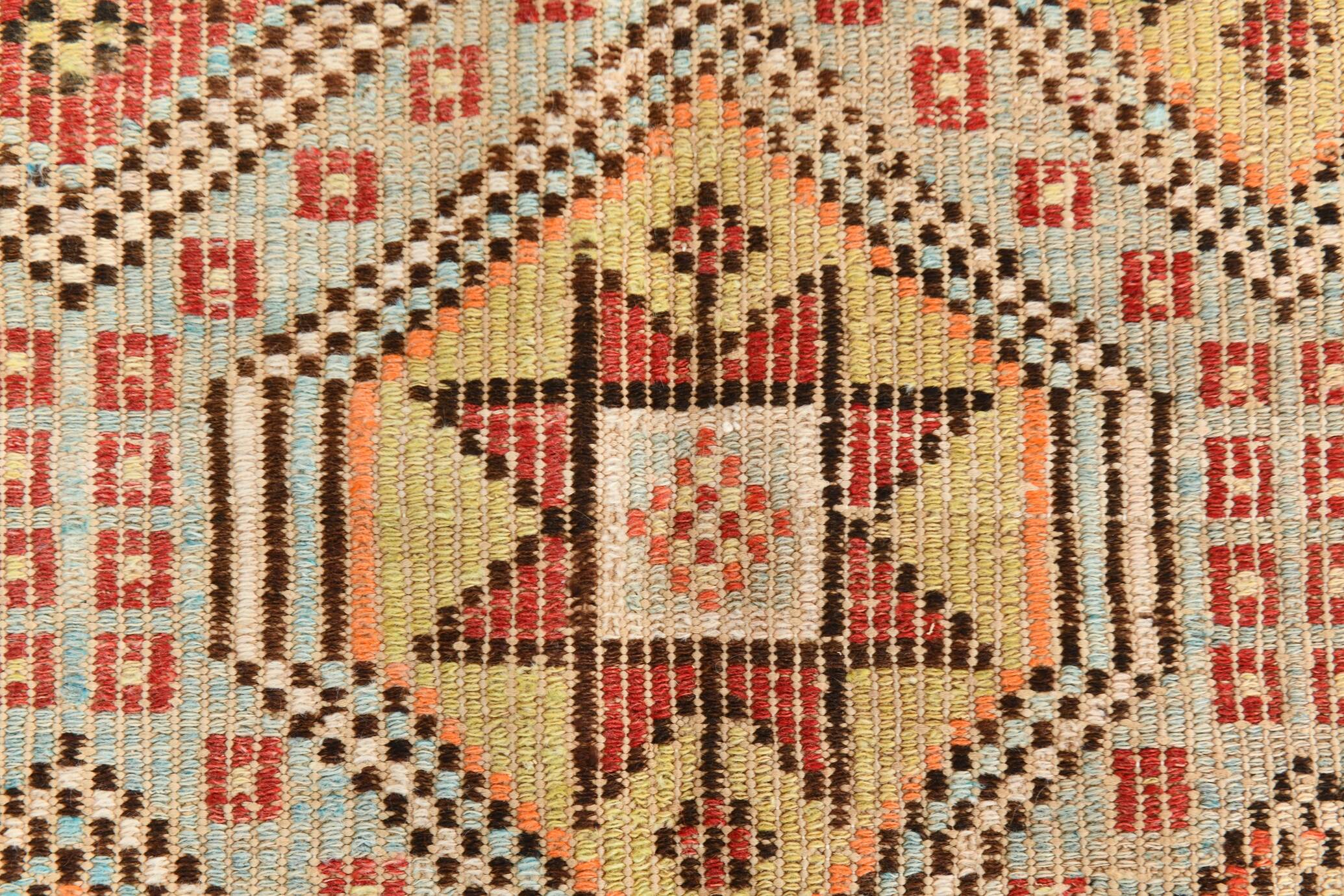 6x10 Kilim Cream Turkish Kilim Rug, 189x300Cm