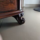 Mahogany chest of drawers with claw feet and mirror