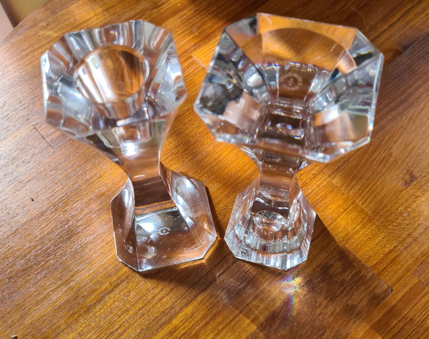 Pair of crystal candlesticks by Villeroy & Boch – 1970s – Perfect condition