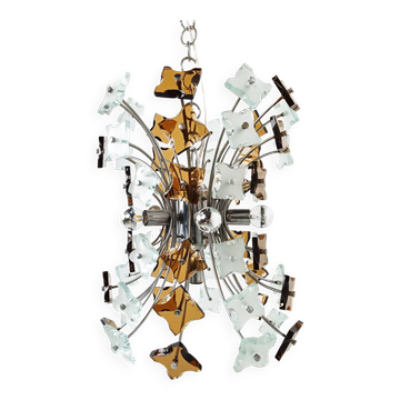 Mid-century glass sputnik chandelier, 1970s