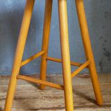 Vintage blond wooden stool