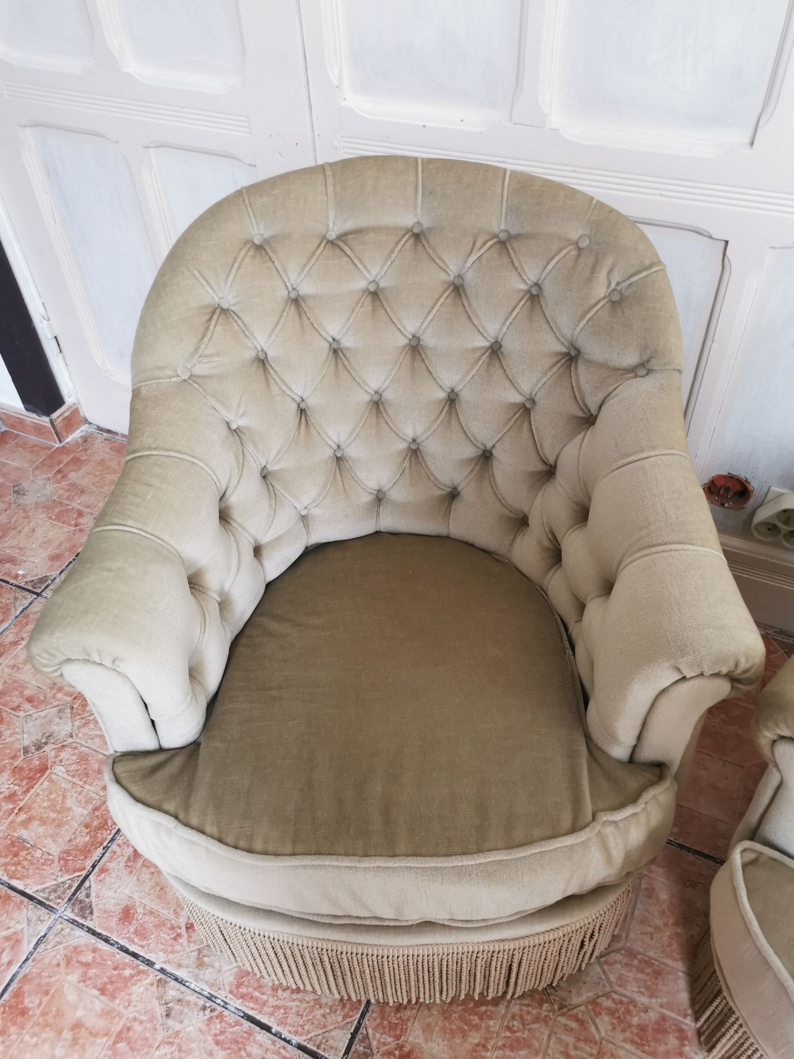 Duo of toad armchairs