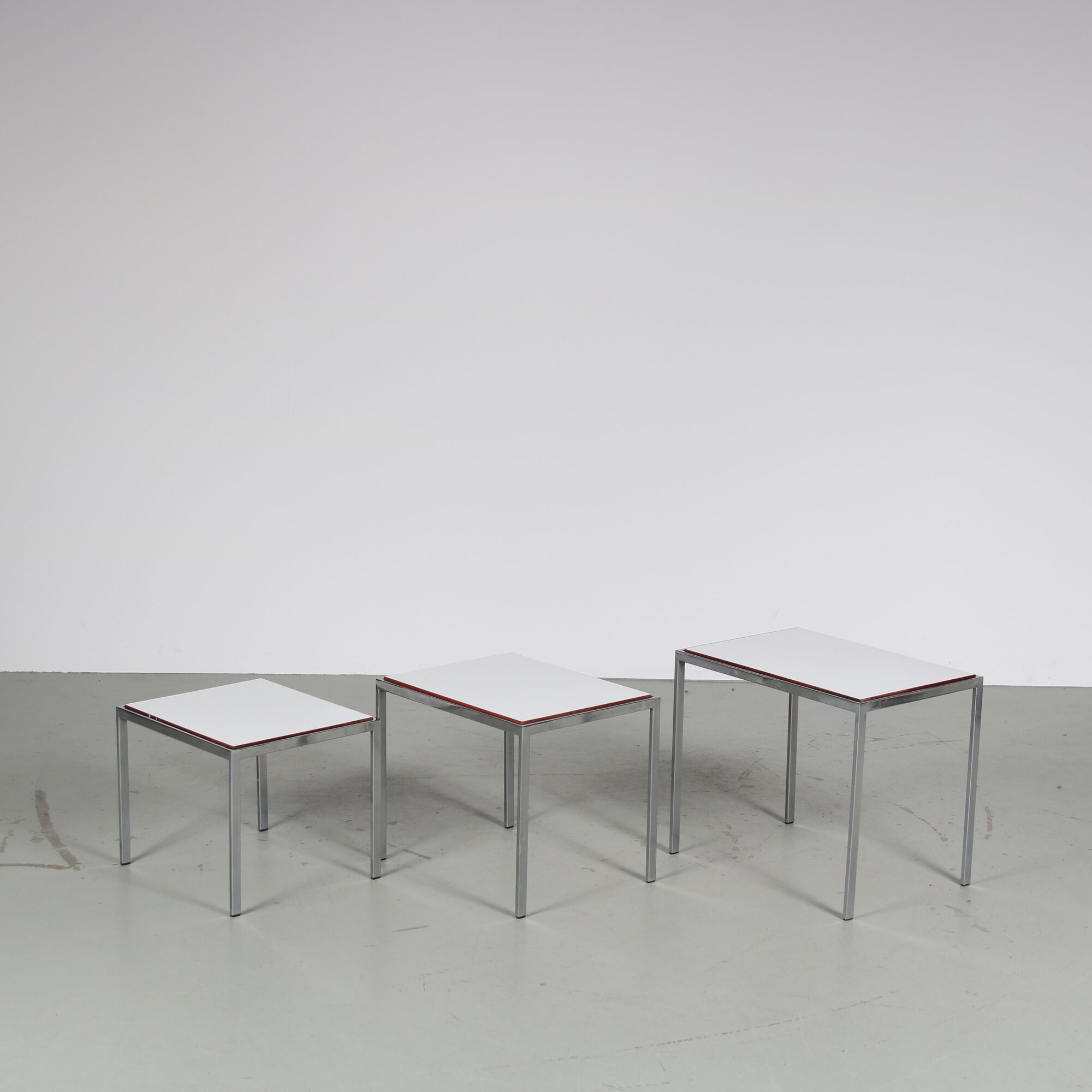 1960s Set of 3 reversible nesting tables from the Netherlands