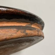 Plat vide poche cible XXL en terre vernissée de Marnaz 1950