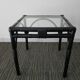 Side table in rattan bamboo and glass 70s