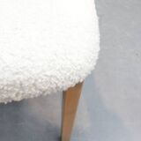 Vintage eetkamerstoelen met nieuwe stoffering in Boucle