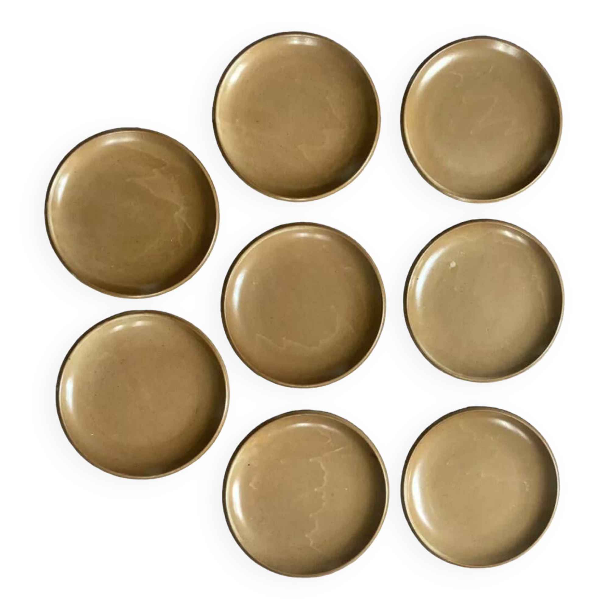 8 beige Berne stoneware plates wabi sabi
