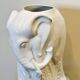 Vintage White Ceramic Elephant Umbrella Stand - Planter, France 1970s.