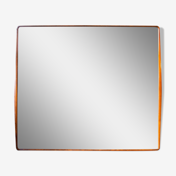 Wooden framed mirror by La Permanente Mobili Cantù Italia Anni '50 118x140cm