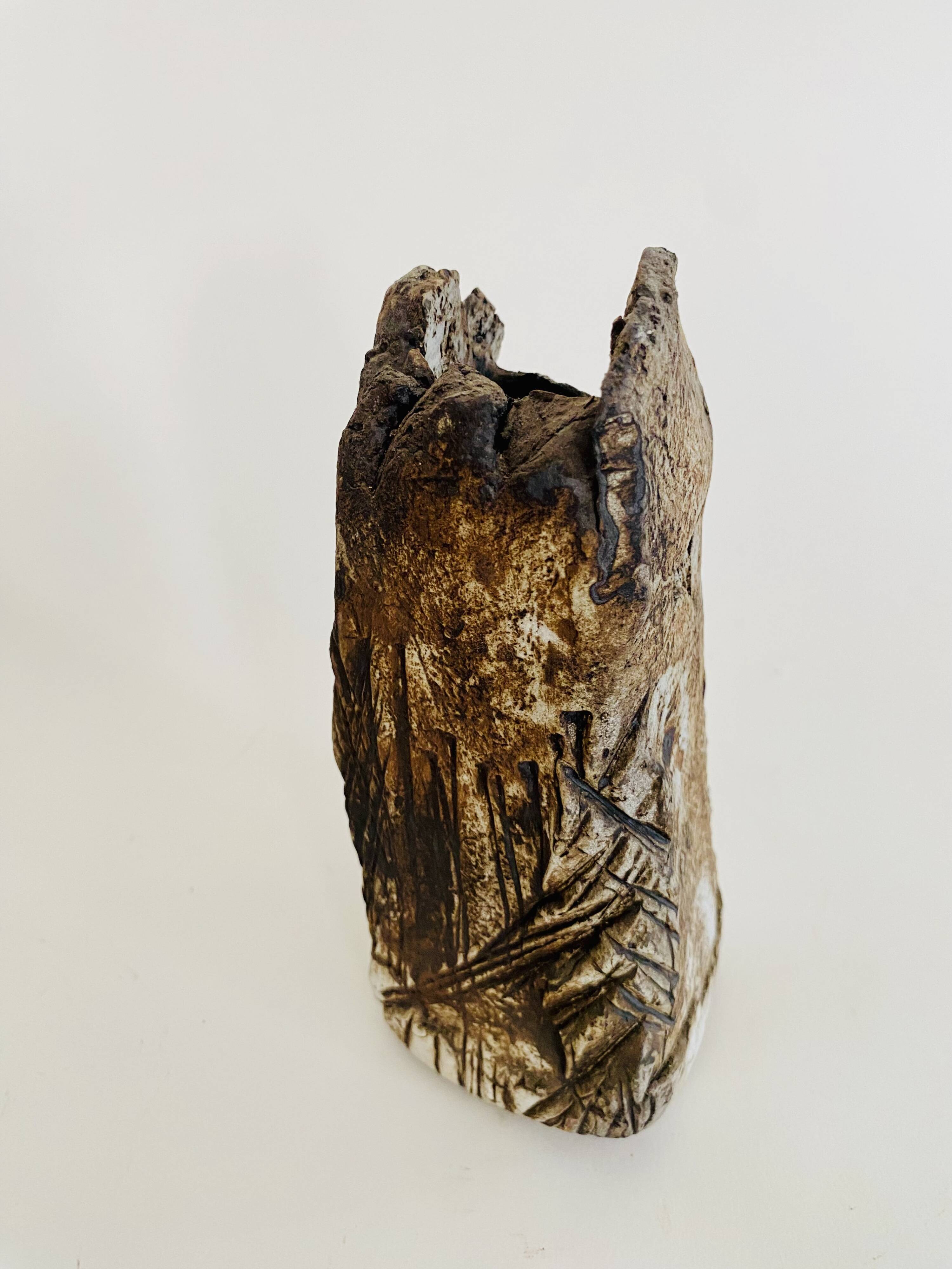 Vase wabi sabi terre cuite raku