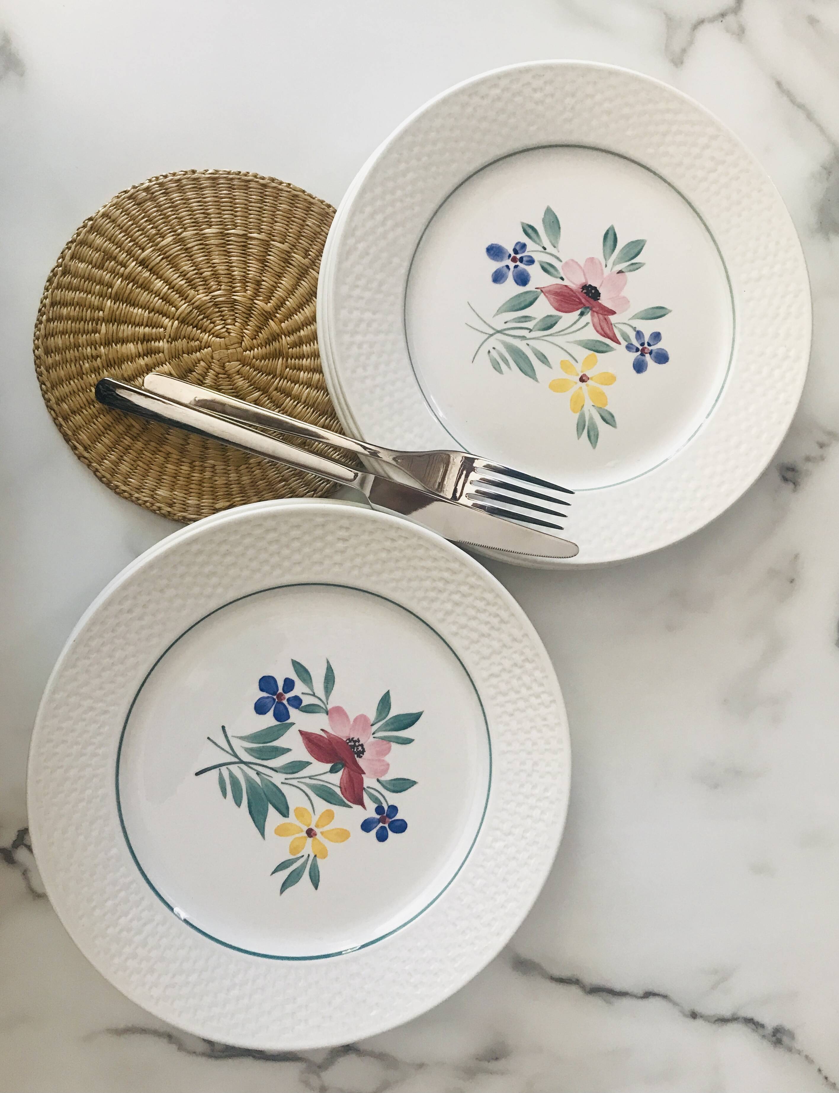 Fabiola Digoin Sarreguemines flat plates from the 50s
