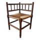 Chaise d'angle ancienne en bois tourné bobine