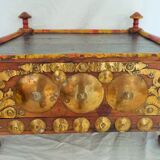 Table coffre peinture polychrome Inde